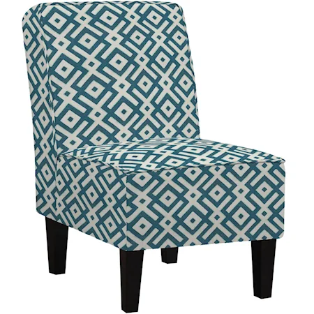 Armless Accent Chair with Tapered Legs